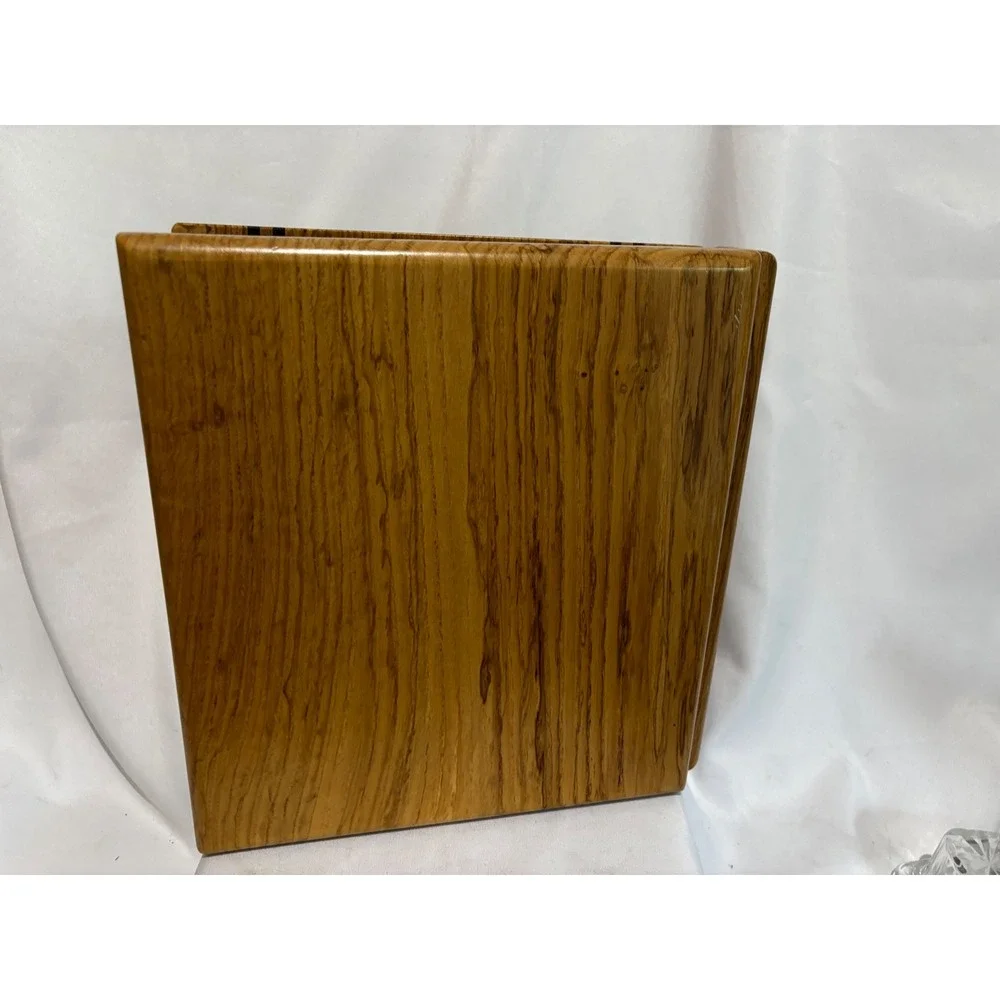 Unique Handcrafted Wood Photo Album Binder Moose Wolf Inlay Cabin Rustic Unique